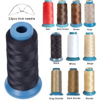 1 Roll Ten Colors hair weaving thread High Intensity Polyamide Thread 12pcs 9cm weaving needles /C type needles/curved needle