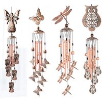 Metal Tube Wind Chime Ornament Outdoor Rustic Style Retro Brass Bell Flamingo Pendant Festival Gift Personal Gift Wind Chime