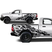 Factory Crafts Nightmare Side Graphics Kit 3M Vinyl Decal Wrap Compatible with Dodge Ram 6.5 Bed 2009-2018 - Matte Black