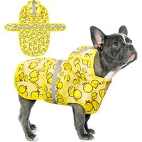 Paiaite Waterproof Hooded Dog Raincoat,Reflective Safety Poncho with Leash Hole,Adjustable Coat for S M L Dogs