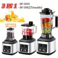 3-in-1 leistungsstarker Tischmixer, Mixer, Entsafter, Smoothie-Maker, 0,5/1,5/2,5 l, 3 Behälter, Küchenmaschine, Mixer, Mixer für Eis, Nuss, Obst