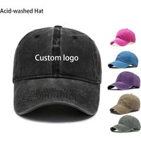 Retro casual washed distressed baseball cap with street style, solid color, 100% polyester, American soft top, adult sun protect