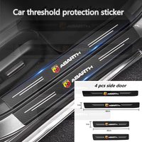 hot 3D Carbon Fiber Protector Strip Auto Bumper Door Sill Anti-stepping Sticker For Fiat Abarth 595 Abarth 500 abarth 124 spider