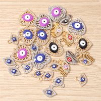 10pcs Cute Mix Colorful Crystal Metal Evil Eye Charms Pendants for Jewelry Making Drop Earrings Necklaces DIY Crafts Accessories