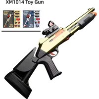 Brave XM1014 Gold Blue Shotgun Toys s686 Shell Throwing Soft Bullet Boy Battle Model Soft Bullet Toy Gun Children Gifts