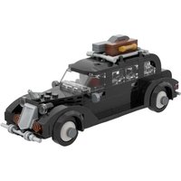 MOC The Addams Family Car Building Blocks Classic Movie Wednesday Vintage Black Limousine Brick Toy Adult Gift