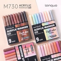 LANGUO 27/9 Colors Direct Liquid Acrylic Marker Pens Handbook Writing DlY Graffiti Drawing Student Brush Acrylic Paint Pens PRO