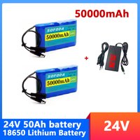 24v 6S1P Battery Pack 50000mah Rechargeable Lithium Ion Battery 50ah Capacity for CCTV Camera Monitor with DC 25.2V 1A Charger