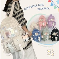 New Cute Nylon Backpack Suitable for Young Girls, Female Students, and Ladies, Multi-Pocket Student Backpack