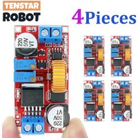 TENSTAR 4pcs Red XL4015 5A DC to DC Power Converter 8-34V to 1.25-32V CC CV LED Driver Step Down Board Lithium Charger Module