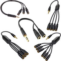 1/8 3.5mm TRS Male To 2/3/4/5/6 Ports 3.5mm Female Jack Headphone Splitter Cable Stereo AUX Audio Adapter for PC MP3 TV Speaker