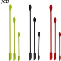JCD 3pcs Silicone Cream Spatula Small Makeup Spatulas for Kitchen Glass Jar Bottle Beauty Cosmetic Mini Spatula Tiny Spoon
