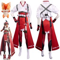 Overwatch 2 Cosplay Tops Set OW Kiriko Cosplay Costume Outfits Halloween Carnival Suit Plush Toys Role Play for Adult