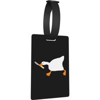 Goose With Knife - Peace Was Never An Option Luggage Tags Suitcase Travel Baggage Boarding Tag Label Holder ID Name Address