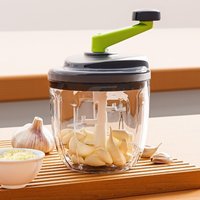 Household 500/900 ML Handcrank Meat Mincer Efficient Quick Manual Vegetable Chopper Labor-saving Plastic Onion Cutter Ginger