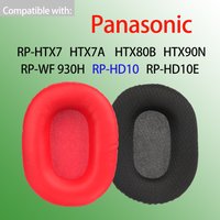 Black Red Ear Cushions for Panasonic RP-HTX7 HTX7A HTX80B HTX90N Headphones HD10 HD10E WF930H Earpads Replacemt