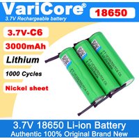 VariCore VTC6 3.7V 3000mAh 18650 Li-ion Rechargeable Battery 20A Discharge VC18650VTC6 batteries + DIY Nickel Sheets