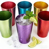 470ml Aluminum Japanese-style Beer bar Cup – Aluminum Metal Mugs Hammered Texture Retro Style, Lightweight, Durable Colorful Cup