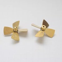 1Pair Shaft Hole Dia 3mm 4-blades Tugboat Propeller Outer Diameter 45mm Simulated Marine Power Accessories for Model Ship Boat