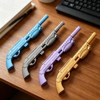 Novelty Shotgun Shaped Gel Pen Cool 3D Gun Design Ballpoint Pen Fun & Functional Stationery Gift for Students