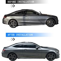 Glossy Black Chrome Delete Sticker For Mercedes Benz C Class C205 2015-2021 coupe Car Window Exterior Trimy