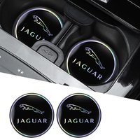 2PC Black Car Water Cup Holder PVC Anti-skid Coaster Pad For Jaguar XE XF XJ F-Type F-Pace XEL XFR XKR XFL XK XJL XJ6 XJS E-Pace
