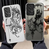 Phone Cover Case for Samsung Galaxy A12 A32 A36 A17 A52 A13 A23 A71 A25 A73 A72 A54 A16 A34 A14 A56 Gothic Style Angel Cross