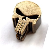 Skull Knife Beads Outdoor EDC Tool DIY Pendant Brass Classic Rebel Street Punk Lanyard Paracord Retro Color Keychain Charm
