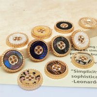 boutons à coudre couture materiel accessoires couture bouton Boutons métalliques multicolores à 4 trous pour vêtements, 18/20/23/25MM, vente en gros, décor de mode, strass, fabricants de boutons