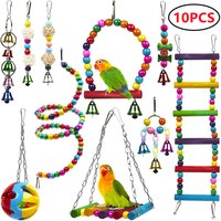 Ensemble de jouets pour oiseaux combinés, balançoire, jouets d'entraînement à mâcher, petit perroquet suspendu, hamac, Cage à perroquets, cloche, perche, jouets avec échelle