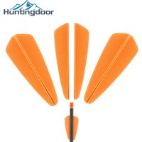 50pcs 2-inch Shield Shaped Plastic Feather Short Bow and Arrow Feathers in 3 Colors for Outdoor Target Targeting Training