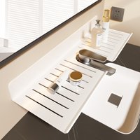 30cm-80cm Bathroom Rack Bathroom Shelf Toilet Storage Rack Toilet Kitchen Space Aluminum Hang on the Wall Punch-Free Rack