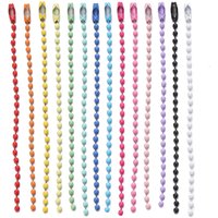 20pcs/Lot 10/12cm Iron Colorful Ball Bead Chain Fits Key Chain Dolls Label Hand Tag Connectors DIY Jewelry Making Supplies