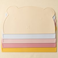 1PC Silicone Baby Placemat Waterproof Food Grade Table Mat Heat Insulation Baby Tableware Cute Cartoon Bear Shape Baby Stuff
