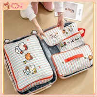 2026 New Kt Striped Travel Storage Bags Waterproof Suitcase Packing Organizers Bag For Clothes Underwear Shoes Organization Gift