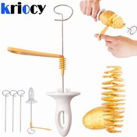 Rotate Potato Slicer Stainless Steel Plastic Twisted Potato Slice Cutter Spiral Creative Kitchen Gadgets Vegetable Tools