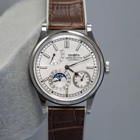Haofa Moon Phase Mini-rotor Watches for Men Multifunction Dial Automatic Mechanical Wristwatch Sapphire Waterproof Calendar 2372