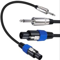 Speaker Cable Speakon Male Connector to 6.35mm 1/4" Male TS Speaker Cable Speak-on Jack to 6.5mm 1/4 TS Plug 0.5m 3m 10m 15M