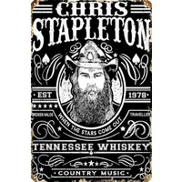 Chris Arts Stapleton Singer Outfits Music Outlaws Poster Retro Metal Tin Sign 12 X 8 Inch Home Cafe Bar Man Cave Wall Decor