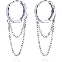 925 Sterling Silver Hoop Earrings Chain for Women Teen Girls Dangle Earring Tassel Huggie Drop Earrings
