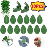 10pcs Leaf-Shaped Plant Holder Green Plant Climbing Wall Gods Sticky Hooks Vine Clip Fixer Multifunctional Flower Hangers Holder