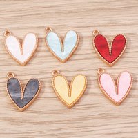 10pcs 16x18mm Cute Enamel Love Heart Charms Pendants for Jewelry Making Drop Earrings Necklaces Bracelets DIY Crafts Accessories