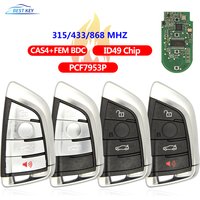 BESTKEYKeyless Go Car Key Fob For BMW 1 3 5 7 Series X1 X3 X5 X6 X7 F CAS4 CAS4+ FEM 2011-2017 PCF7945 3/4 Button 315/434/868MHZ
