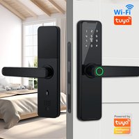 Tuya WIFI Fingerprint Recognition Smart Lock with Password Card Temote Keyless Unlocking Suitable for Office and home doors