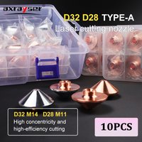 Axrayser 10PCS Laser Nozzle Fiber Cutting Machine Single Double Layer D28 32mm for Raytools Precitec Bodor WSX