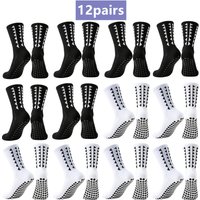 12pairs Breathable Men Women Non Slip Grip Towel Bottom Running Hiking Athletic Shockproof Professional Exercise Sport Socks