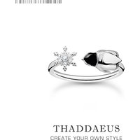 Ring Snowflakes and Penguin Europe Style Cute Fine Jewelry For Women Brand New Pure 925 Sterling Silver Gift