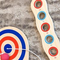 Wooden Paddle Ball With String And Ball for HandEye Coordination Fun Game Set High Elastic Paddle for Home School Outdoor Play