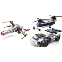 MOC Police Patrol Car Helicopter City Traffic Bus Assembly Model DIY Building Blocks Classic Creative Puzzle Toys Boy Gifts