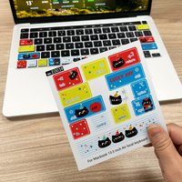 4.47x4.17 Inch MacBook Air Cartoon Keyboard Stickers, Removable No Residue Shortcut Key Vinyl Decals